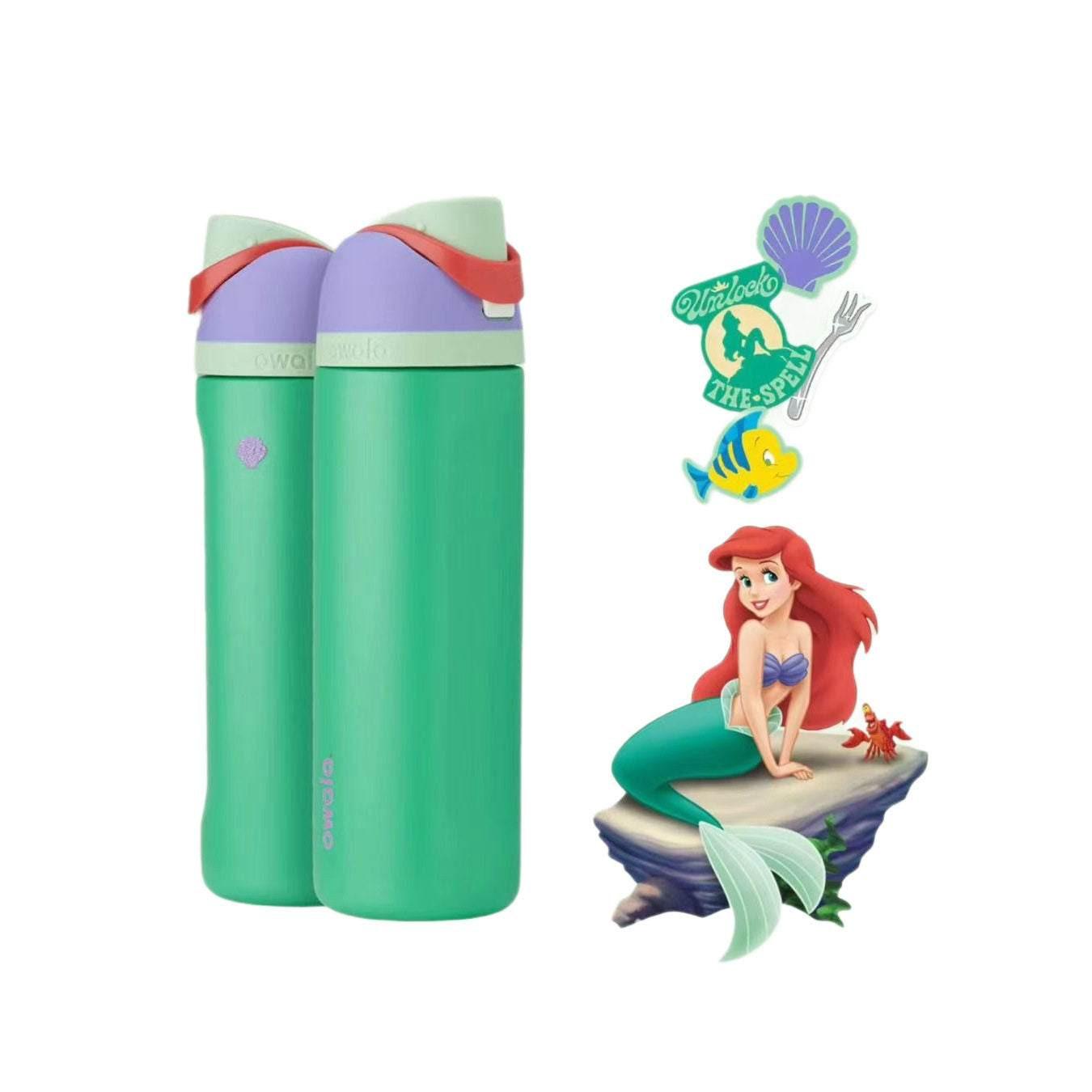 مطارة ماء Owala FreeSip بتصاميم Disney Princess المتميزة.