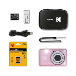 Kodak Pixpro FZ55 | كاميرا ديجيتال 16 ميجابكسل زووم 5x - وردي لؤلؤي.