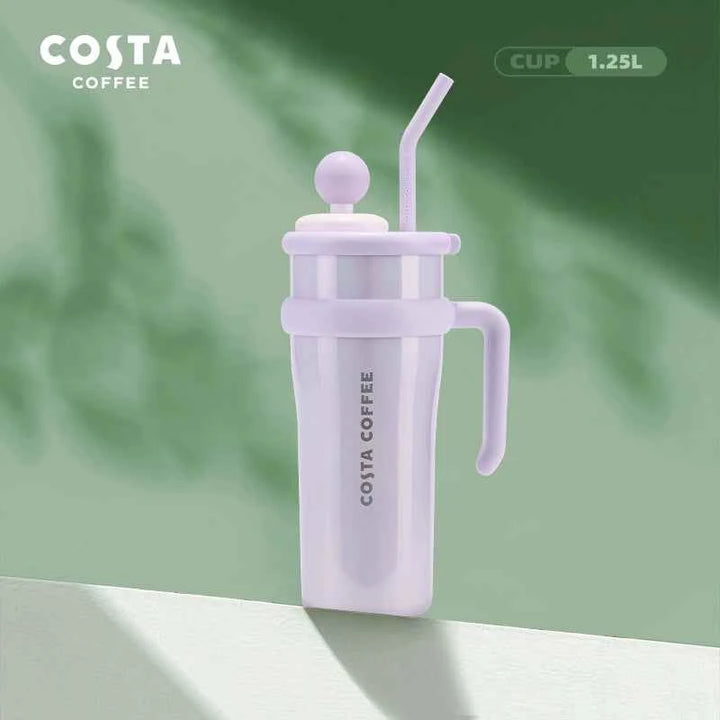 كوب حراري بألوان مبهجة من Costa Coffeeالصور تعرض مجموعة أكواب حرارية من علامة “Costa Coffee” بتصاميم مبهجة وألوان مشرقة مثل الأزرق، الوردي، الأخضر، والأصفر. تأتي الأكواب مع مقبض مريح وغطاء مع شفاطة مرنة،اكواب كوستاCostaرفعةكوب حراري بألوان مبهجة من Costa Coffee