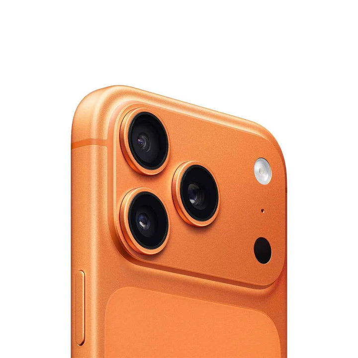Apple iPhone 17 Pro Cosmic Orange with triple camera and aluminum body