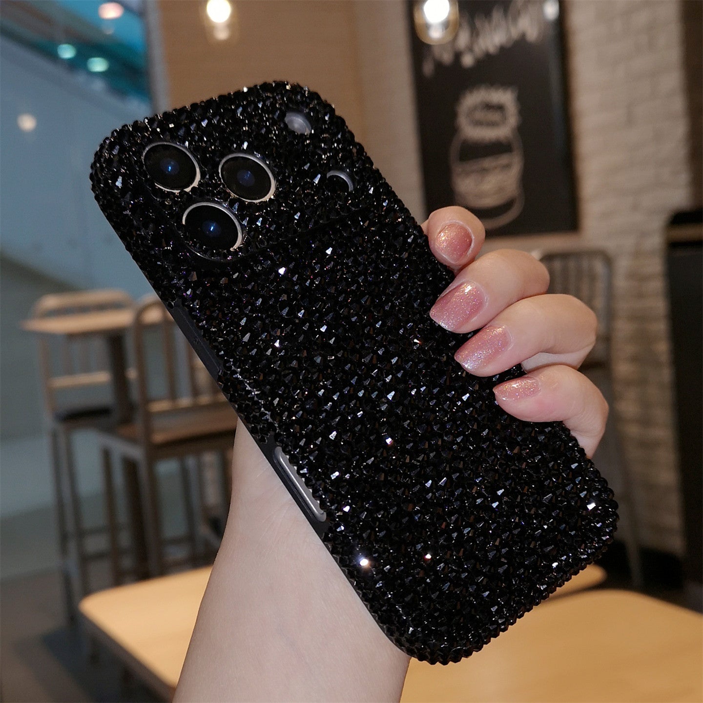 For iPhone 17 Pro Max, Apple 16 Phone Case, Air Luxury Rhinestone, 14 Ring Holder, Protective Case, 13 All-Inclusive, 15 Plus Drop-Resistant, 12 Women