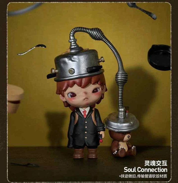 POPMART Hirono Echo Series figure - Soul Connection design on yellow background.