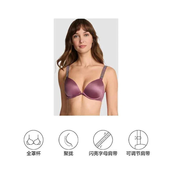 صدرية Victoria's Secret براقة بأحجار الراين مع حمالات كتف لامعة وقابلة للتعديل للنساء