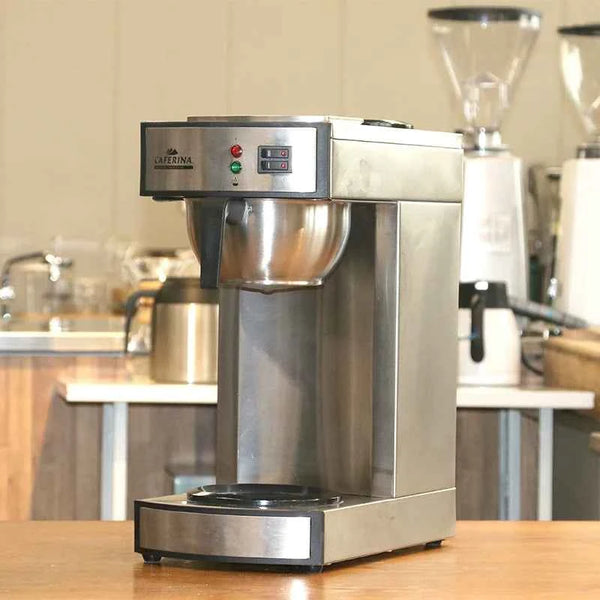 آلة قهوة أوتوماتيكية CAFERINA RH330 للقهوتين والشاي بمظهر معدني تجاري ومناسب لتحضير القهوة الأمريكية