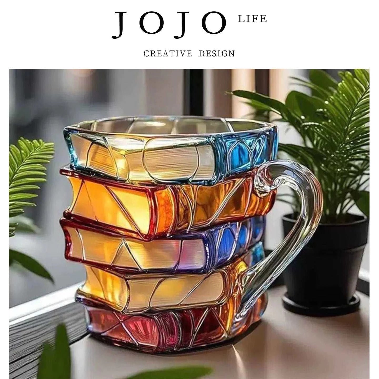 JOJO Painted Book Mug Coffee.