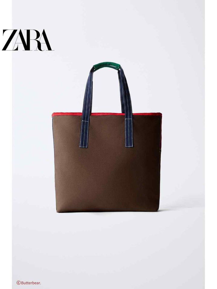 ZARA2025 Autumn New Butterbear © Butterbear Colour-Blocking Shopping Pack 1463630 203