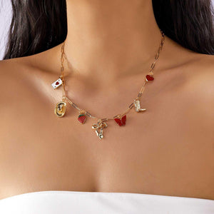 عقد Pearl Choker بقلادات Cherry و فواكه صيفية جذابة.