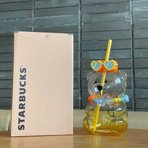 Starbucks cup bear glass straw cup.