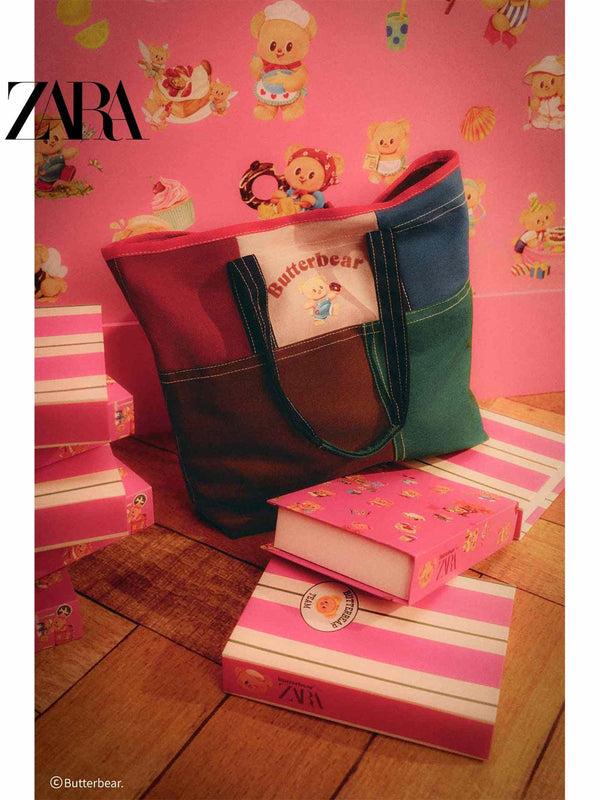 ZARA2025 Autumn New Butterbear © Butterbear Colour-Blocking Shopping Pack 1463630 203