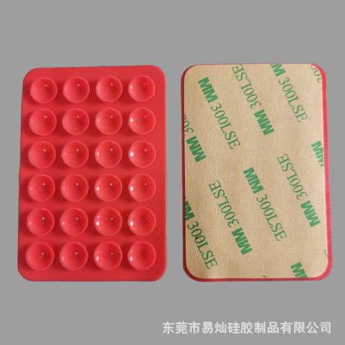 24pcs silicone suction cups black simple suction cups sticker non-slip phone case portable removable mobile phone holder square.