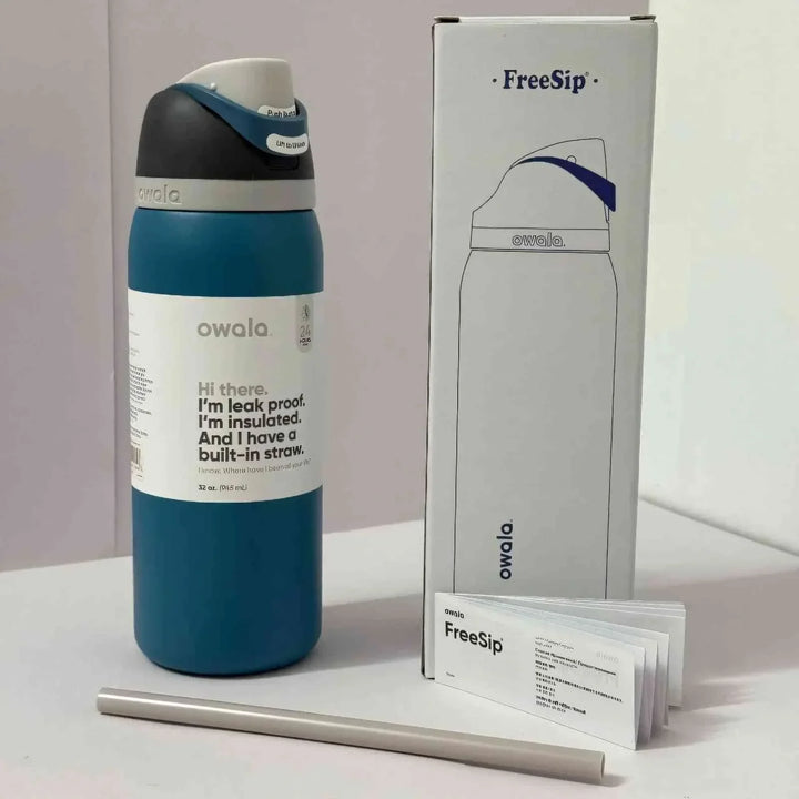 Owala FreeSip insulated leak-proof water bottle with dual drinking spout and built-in straw in cute edition design