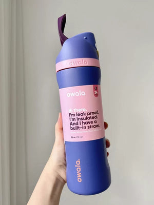 American version original Owala new thermos cup FreeSip double drink lid sports water cup large capacity straw cup handheld
