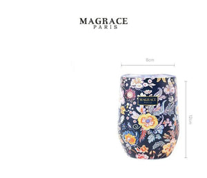 كوب قهوة MAGRACE ستانلس ستيل عازل للحرارة بتصميم U-shaped.