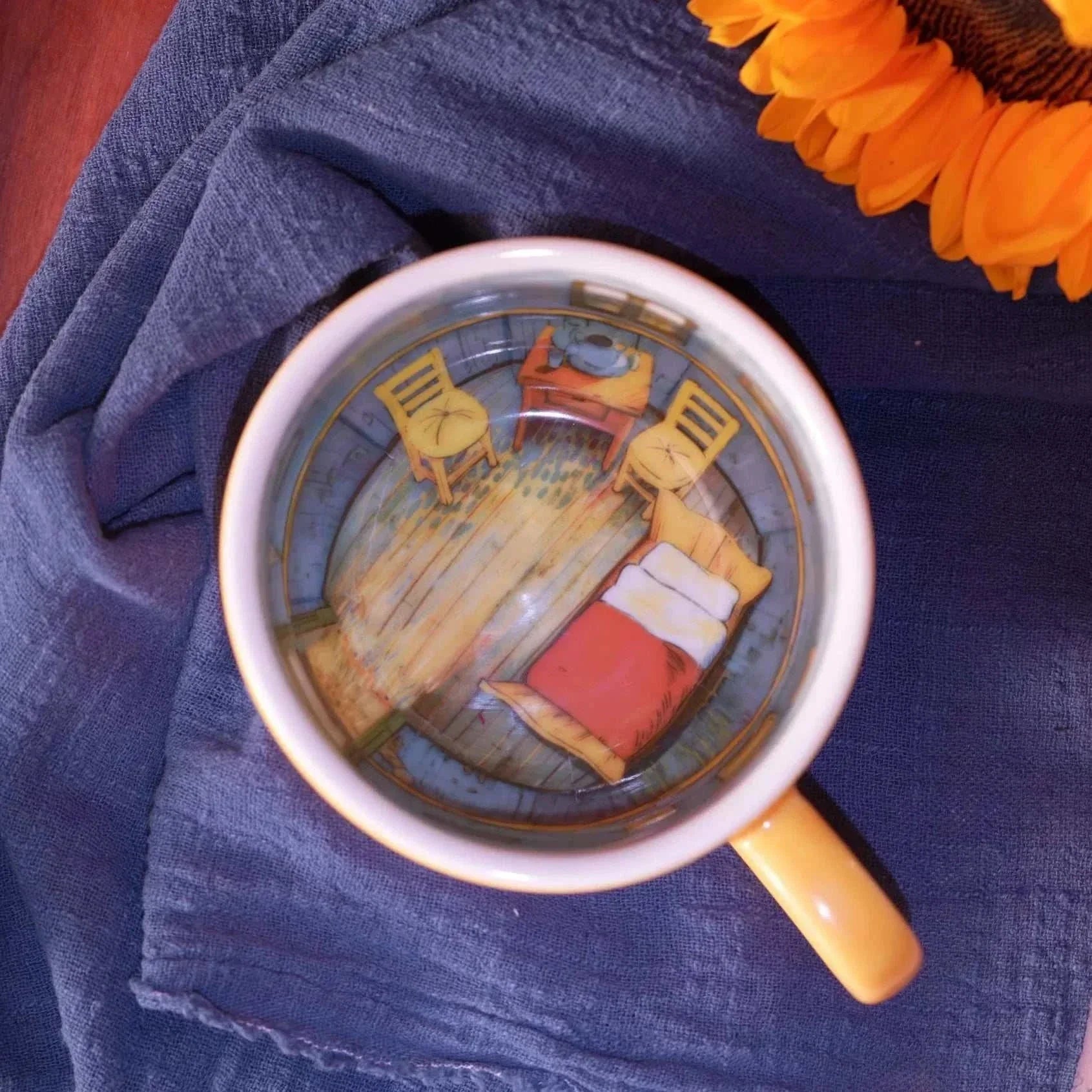 van gogh mugs bedroom cup glaze color mug.