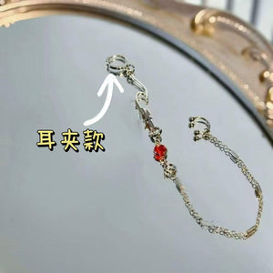 سلسال شفاه بتصميم Ear Cuff بلمسة Red Stone جذابة.