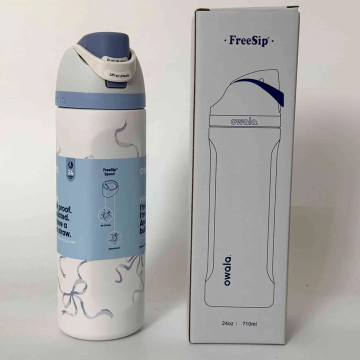 Owala FreeSip spill-proof stainless steel water bottle with dual spout and 24-hour insulation