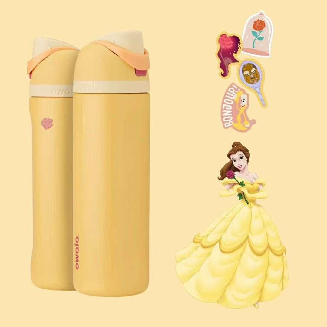 مطارة ماء Owala FreeSip بتصاميم Disney Princess المتميزة.