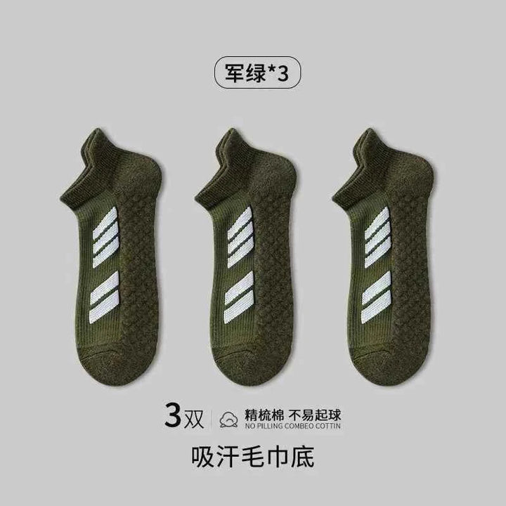 جوارب رياضية رجالية قطنية خريفية بسميكة أسفل مناشف مقاومة للرائحة وامتصاص العرق للركض وكرة السلة