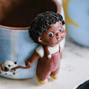 Yifang black coffee cup cute صناعة يدوية.