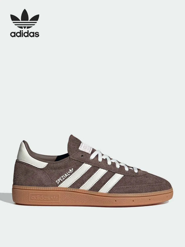 حذاء رياضي نسائي آديداس الرسمي Adidas official جلد بني بكلاسيكي رجعي بأطراف T