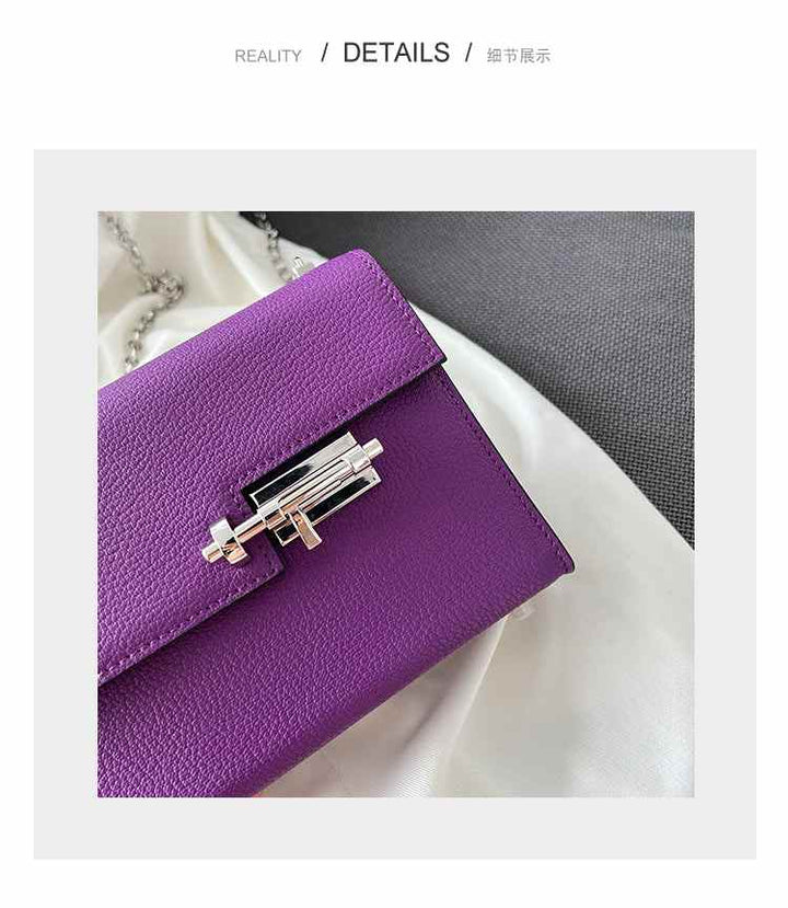 racechoice small square bag autumn and winter high-end purple chain bag mini mobile phone bag women's casual messenger bag