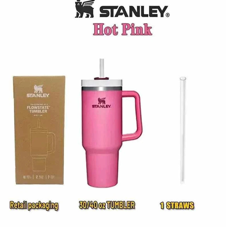 Stanley Quencher H2.0 كوب حراري حرارية&gt;ماركة Stanley هي علامة تجارية أمريكية عريقة تأسست في عام 1913، وتشتهر بتقديم منتجات عالية الجودة في مجال المعدات والأدوات الحرارية مثل الأكواب، الزجاجات، والحافظاكواب ستانليستانليرفعةStanley Quencher H2