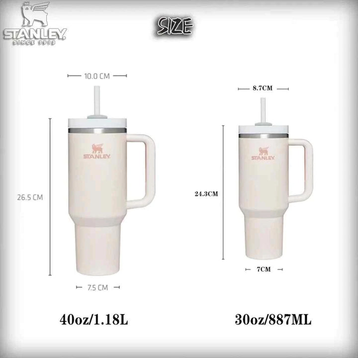 Stanley Quencher H2.0 كوب حراري حرارية&gt;ماركة Stanley هي علامة تجارية أمريكية عريقة تأسست في عام 1913، وتشتهر بتقديم منتجات عالية الجودة في مجال المعدات والأدوات الحرارية مثل الأكواب، الزجاجات، والحافظاكواب ستانليستانليرفعةStanley Quencher H2