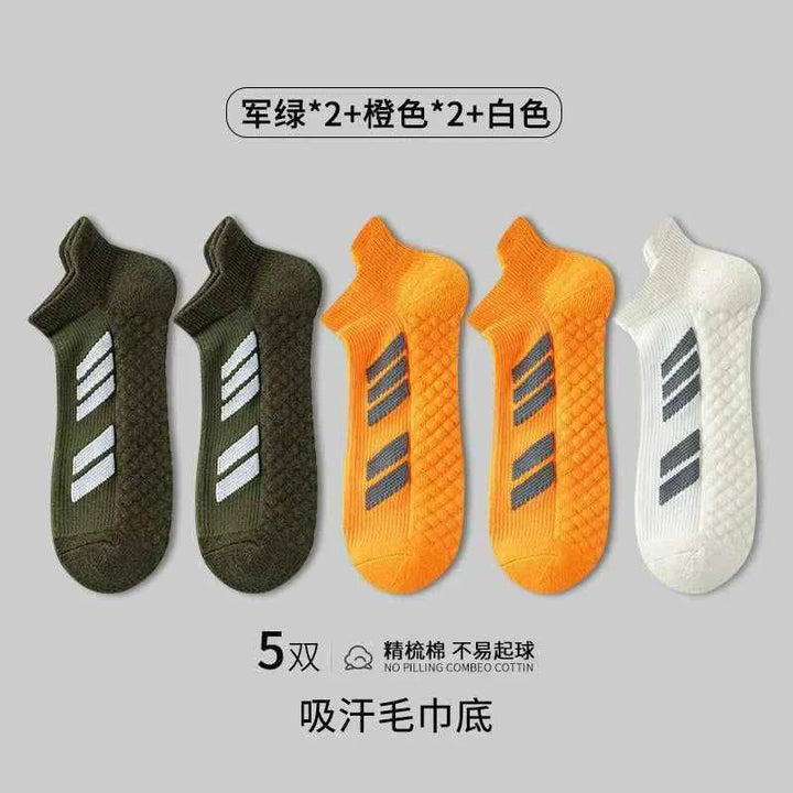 جوارب رياضية رجالية قطنية شتوية بقاعدة مناشف مقاومة للروائح تمتص العرق سميكة مناسبة للجري وكرة السلة قصيرة