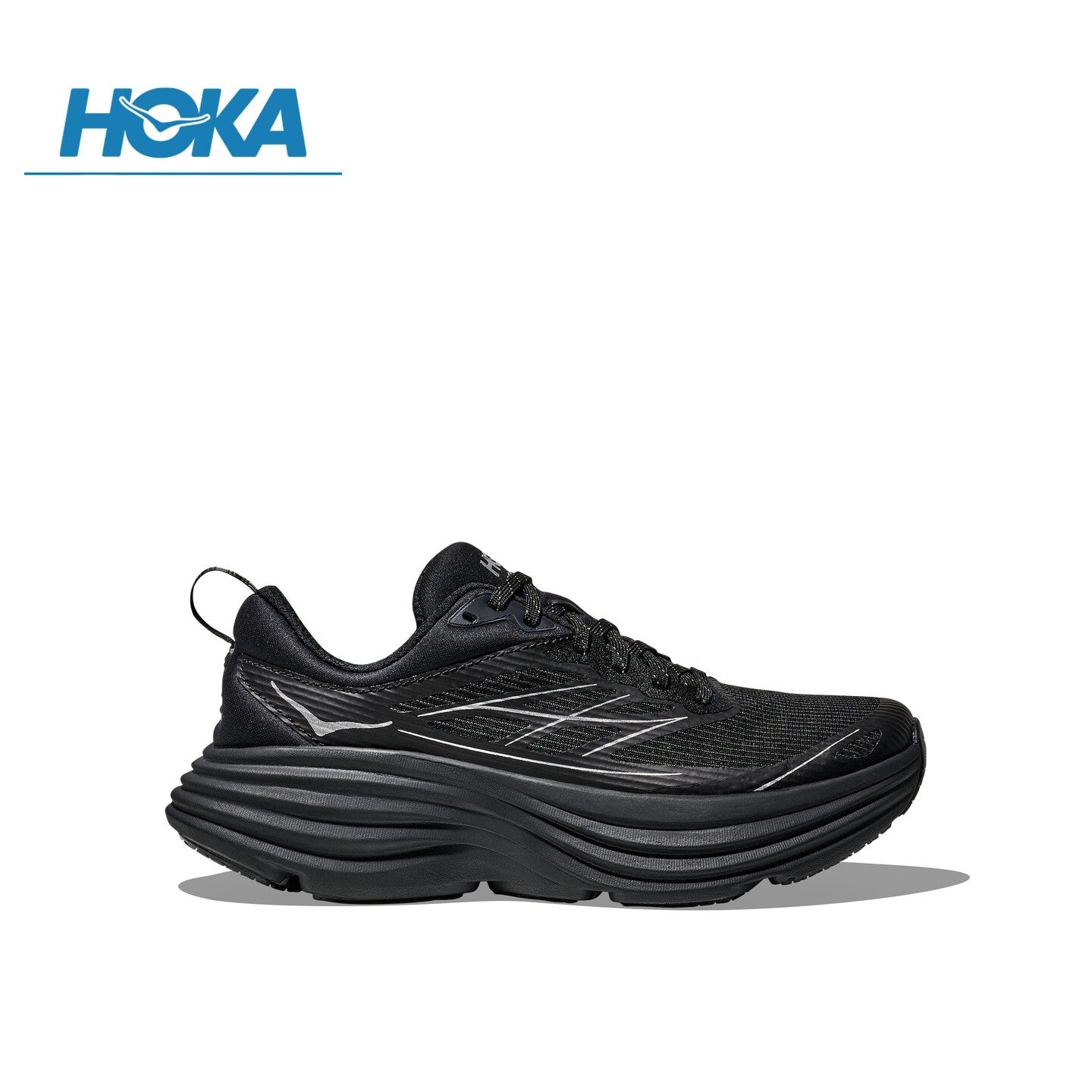 حذاء HOKA Bondi 8 TS Caged رياضي مريح باللون الأسود