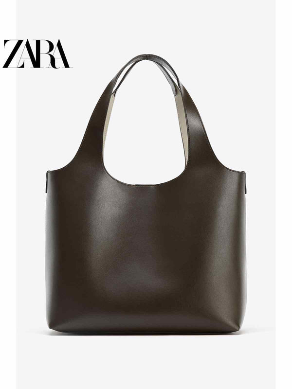 ZARAزارا2025 Autumn New Women's Bag Large Capacity Shoulder Shopping Tote Bag 6039610 721