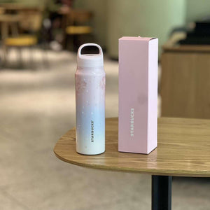 Starbucks Cup 2025 Cherry Blossom Spring Bloom Pink Girl's Heart Cold Glass Stainless Steel Straw Insulated Water Cup.