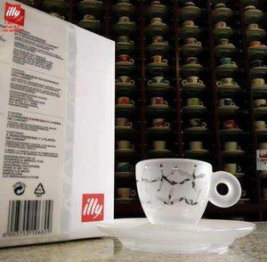طقم أكواب Espresso زجاجي مثلج بتصميم illy الفاخر.