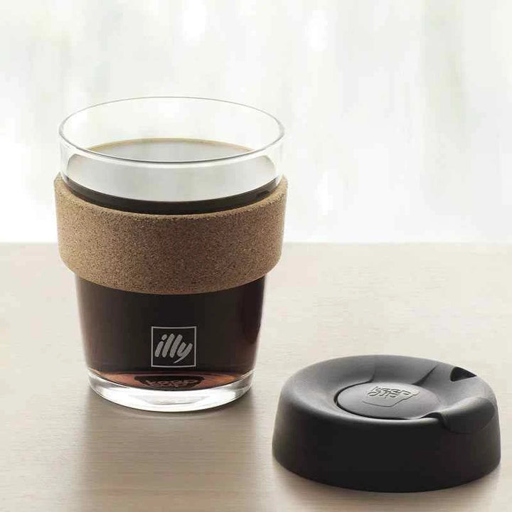 illy KEEPCUP Glass Cup 12oz Coffee Mug Outdoor Portable Water Cup