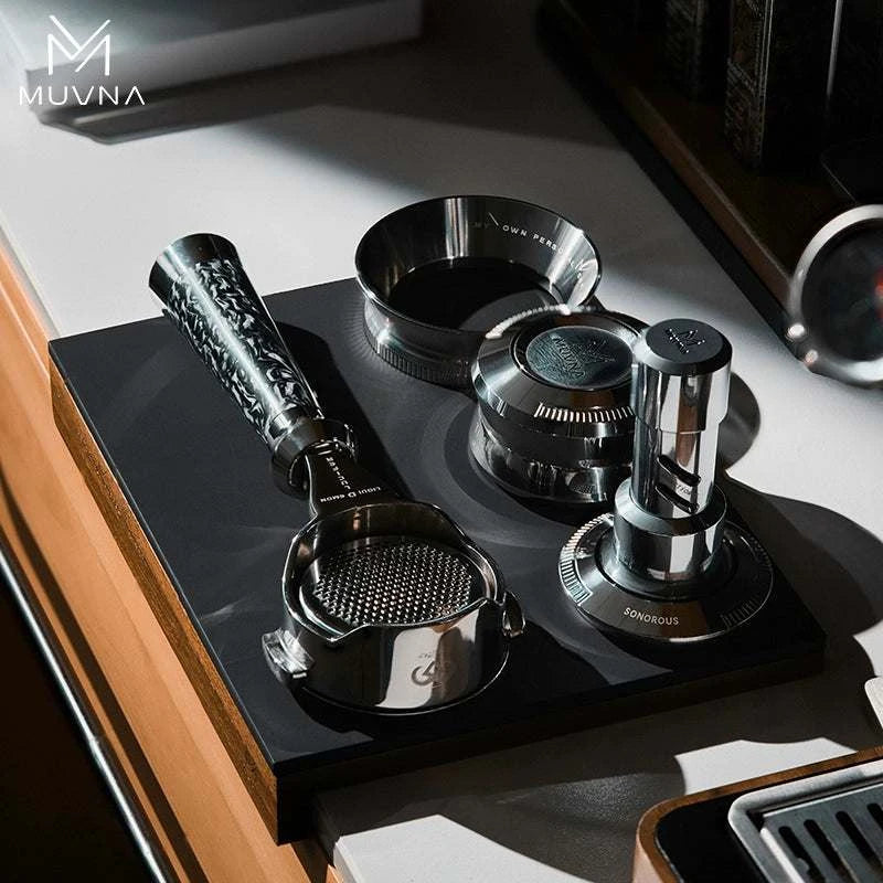 MUVNA Espresso Bottomless Handle and Press Ring Set.