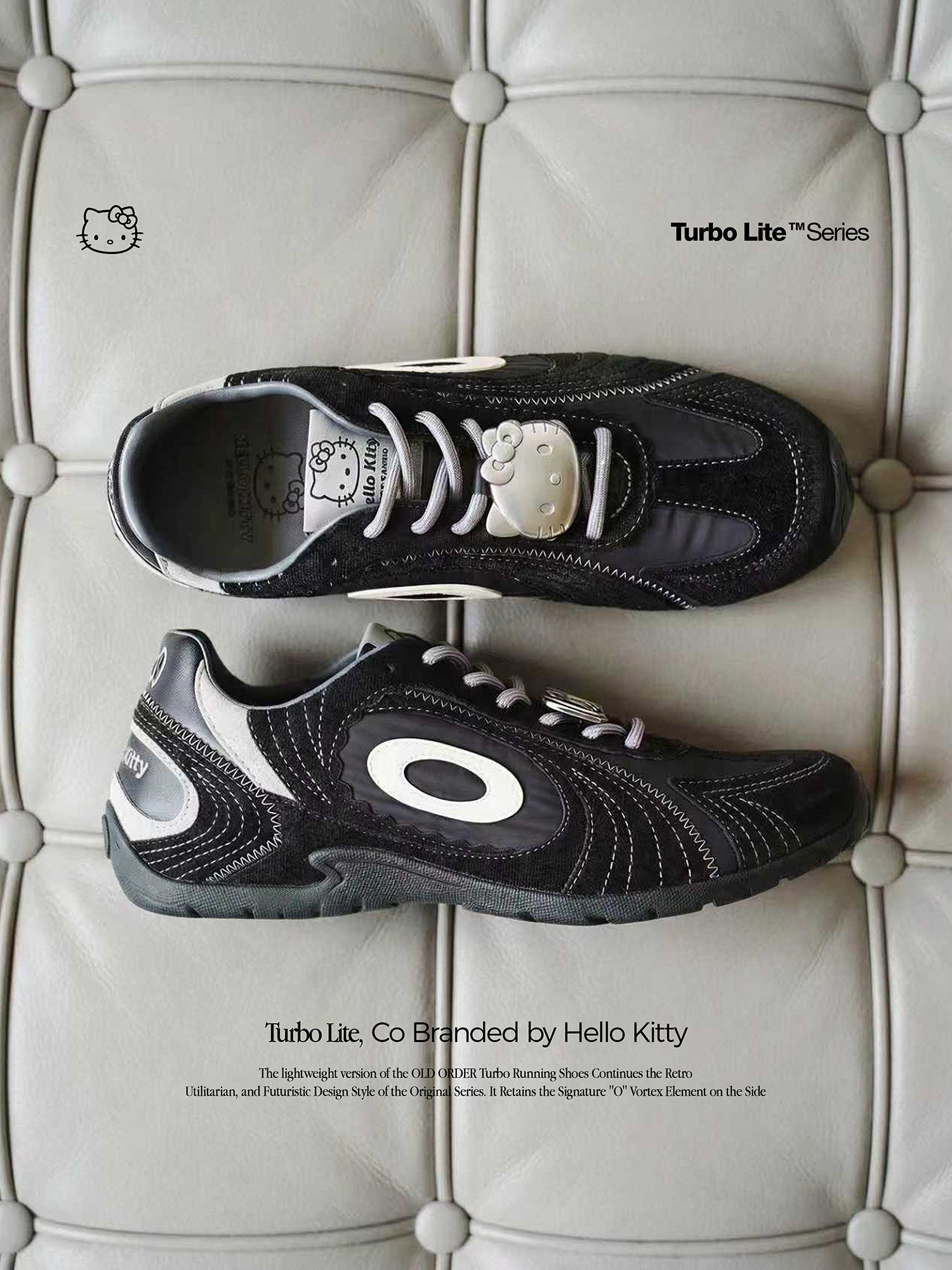 حذاء رياضي OLD ORDER Turbo Lite x Hello Kitty أسود مريح