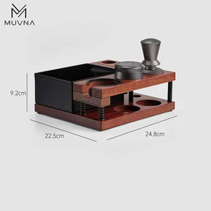 MUVNA Espresso Solid Wood Tamping Stand.