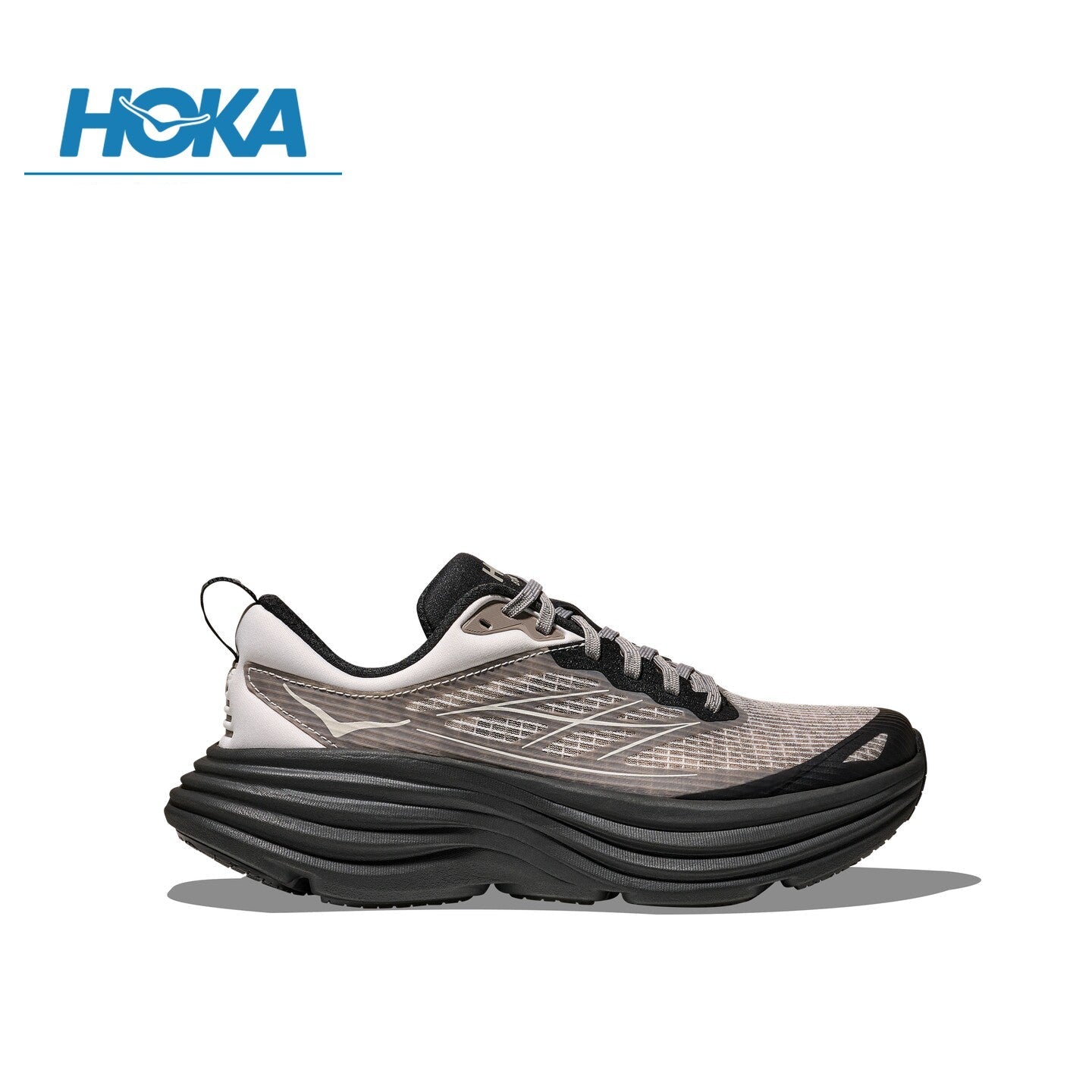 حذاء HOKA Bondi 8 TS Caged رياضي مريح باللون الأسود