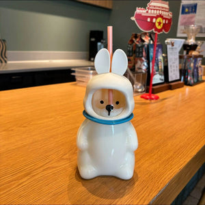 Starbucks Bear Glass Straw Cup.