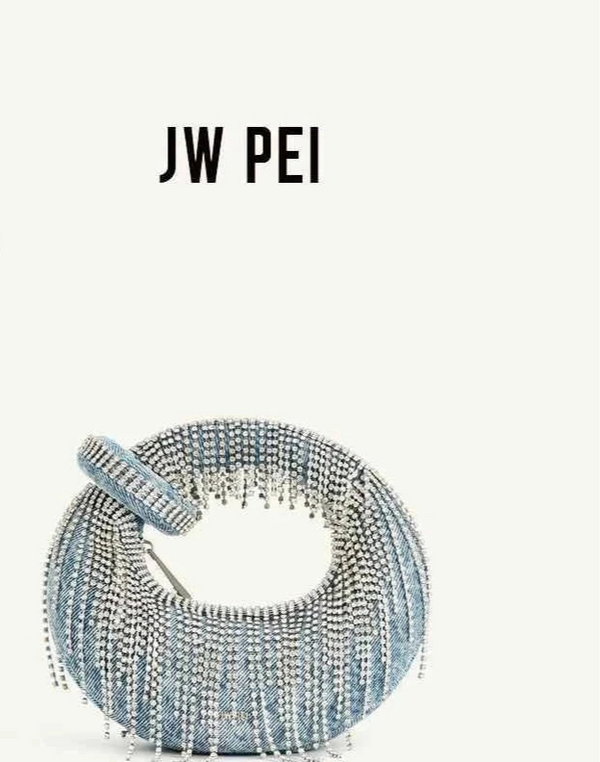 حقيبة كتف نسائية فينتاج JW PEI abacus مزينة بأساور معدنية أنيقة حقيبة كتف مريحة عصرية للنساء كوميوتر