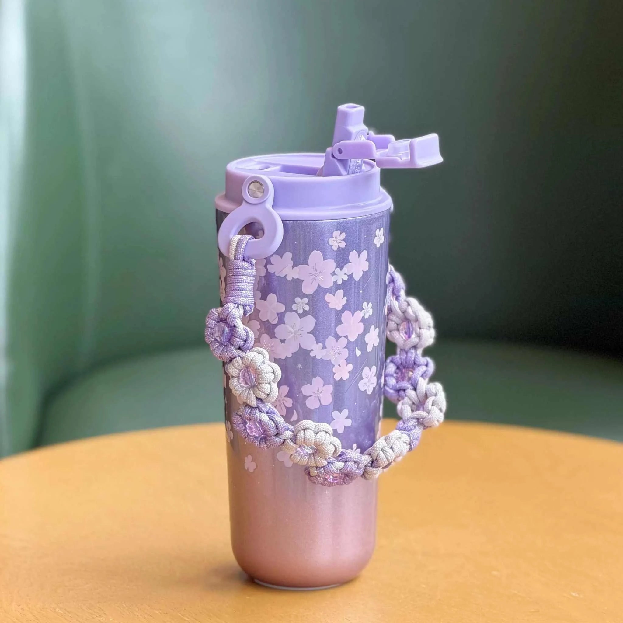 Starbucks Cup 2026 Twilight Cherry Blossom Graceful Gradual Purple Cherry Blossom Large-capacity Car Portable Double Drinking Spout Accompanying Water Cup.