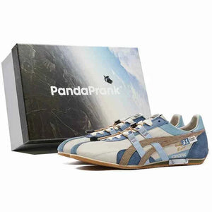 حذاء Sneakers PandaPrank مريح باللون الأزرق والبيج.