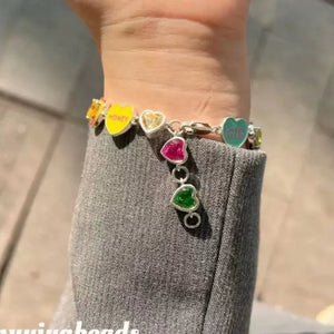 Fashion Color Love Drop Oil Enamel Bracelet Female INS New D