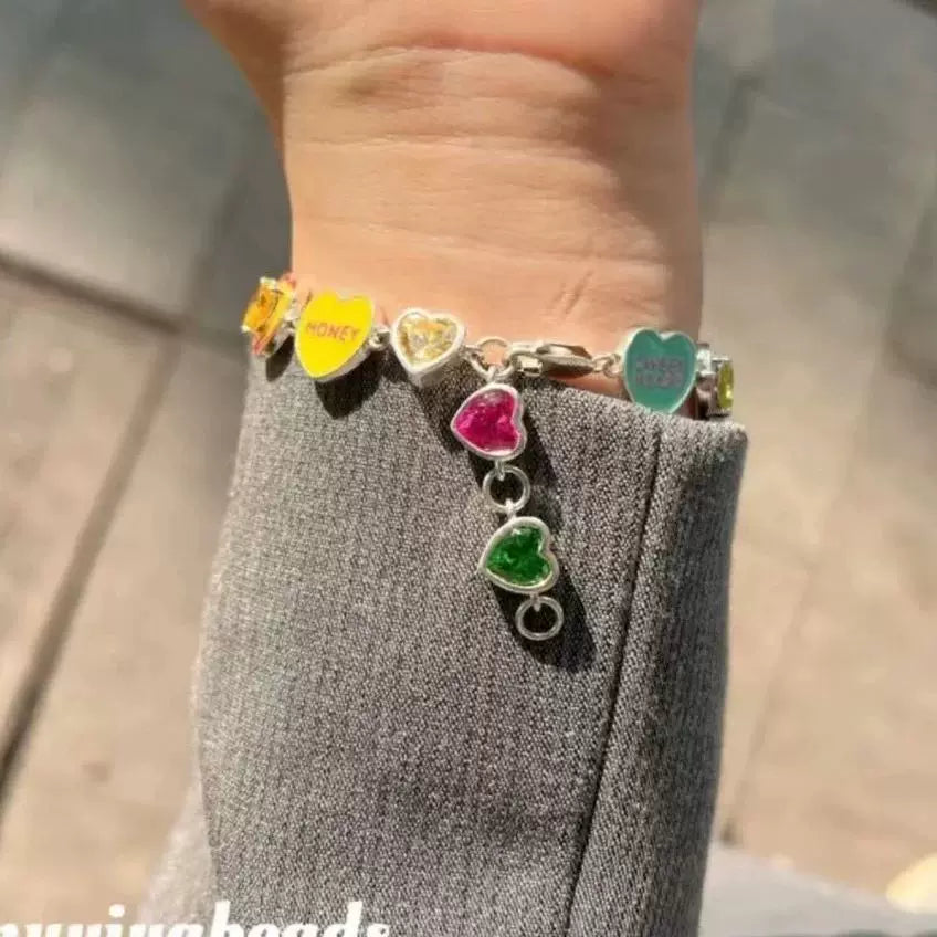 Fashion Color Love Drop Oil Enamel Bracelet Female INS New D