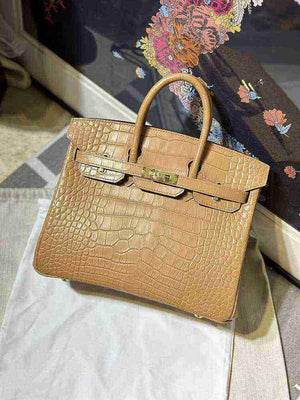 حقيبة فاخرة بتصيم  Birkin - نقشة جلد التمساح - جودة صينية عالية.