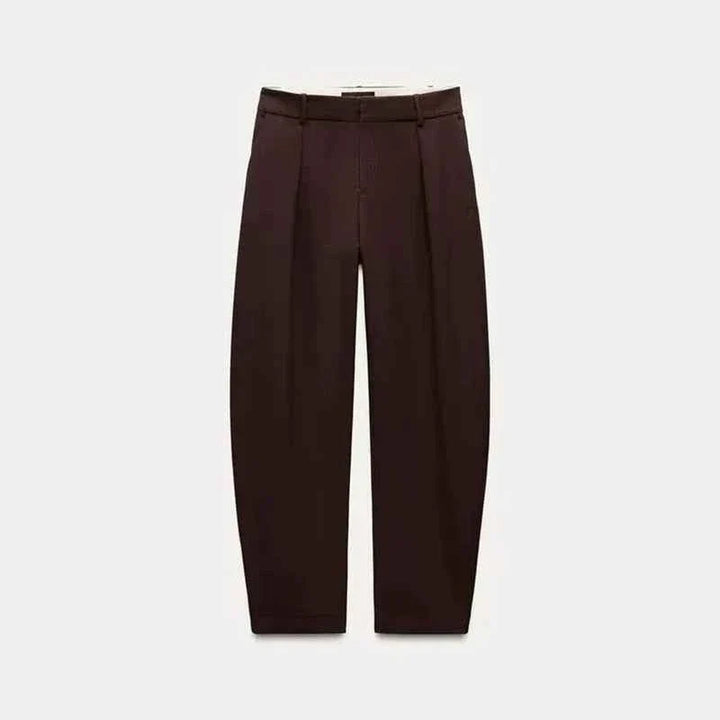 Simple casual women's trousers in dark color for spring 2025 European and American style blazer outfit