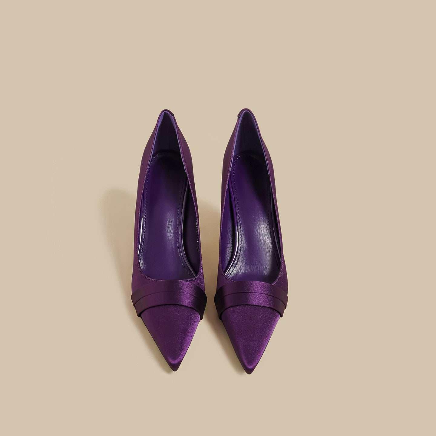 حذاء نسائي High Heels بلمسة ساتان فاخرة - لون أرجواني.
