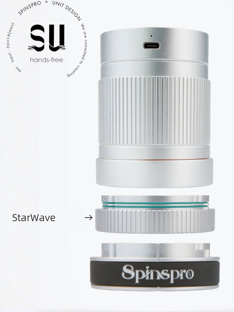 محول StarWave لطاحونة القهوة Spinspro - فضي