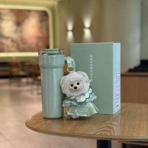 Starbucks cup 2026 spring sequence pattern series national style small fresh ceramic mark stainless steel thermos cup gift box.