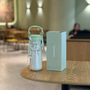 Starbucks cup 2026 spring sequence pattern series national style small fresh ceramic mark stainless steel thermos cup gift box.
