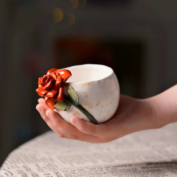 Yifang كوب قهوة سيراميكي فخم بتصميم يدوي ملون 70 حرفًا